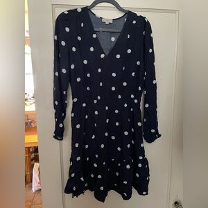 Loft: Blue/White PolkaDot Dress